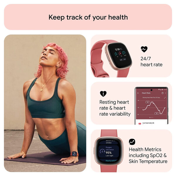 Relógio Smartwatch Fitbit Versa 4 Gps Bluetooth Rose Copper Relógio Smartwatch Fitbit Versa 4 Gps Bluetooth Rose Copper