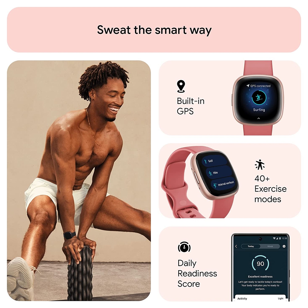 Relógio Smartwatch Fitbit Versa 4 Gps Bluetooth Rose Copper Relógio Smartwatch Fitbit Versa 4 Gps Bluetooth Rose Copper